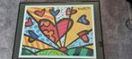 Ingelijste poster van Romero Britto . Afm. lijst 100x70 cm., Ophalen, 75 tot 100 cm, Foto of Poster, 50 tot 75 cm