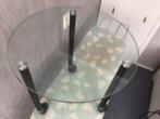Bijzet tafel glas, Huis en Inrichting, Minder dan 55 cm, Gebruikt, Rond, Glas