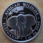 Somalia Elephant 2021 - 1 Oz. puur zilver Proof, Ophalen of Verzenden, Overige landen, Losse munt, Zilver