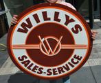 Willys sales-service bord willy’s Jeep XJ CJ | 57cm groot, Nieuw, Reclamebord, Ophalen of Verzenden