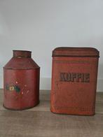 2 prachtige rode antieke eind 19de eeuwse koffieblikken €59, Verzamelen, Blikken, Ophalen of Verzenden, Zo goed als nieuw, Koffie