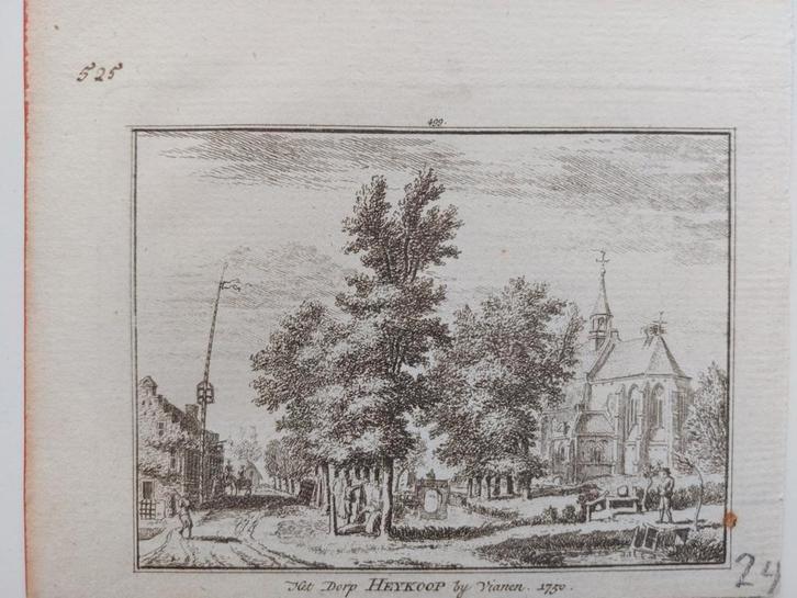 499 / Het Dorp Heykoop - Heijkoop bij Vianen, Antiek en Kunst, Kunst | Etsen en Gravures, Ophalen of Verzenden