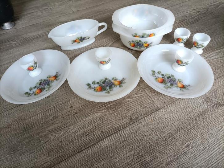 ❇️🌼retro setje arcopal fruit de france🌼❇️, Antiek en Kunst, Antiek | Servies los, Verzenden
