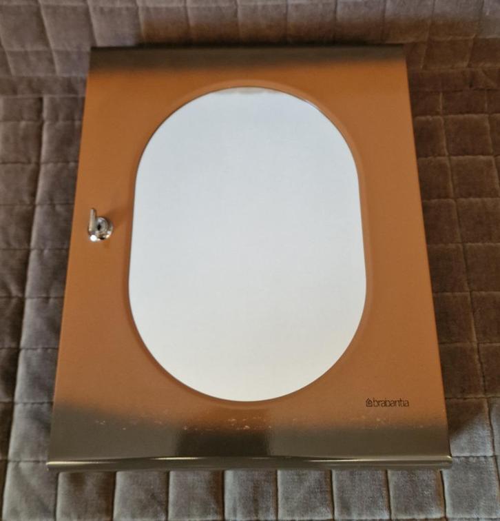 Medicijnkastje Brabantia ovale spiegel - metaal. Vintage., Huis en Inrichting, Woonaccessoires | Overige, Gebruikt, Ophalen of Verzenden