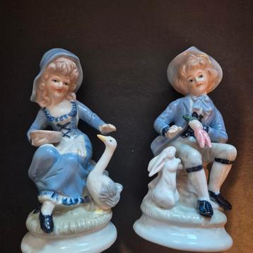 Vintage Porseleinen Beeldjes - Set van 2 beschikbaar voor biedingen
