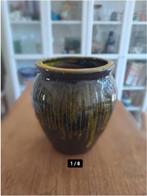 Vintage Netherlands Ceramic Vase Yellow Drip Glaze Dutch, Antiek en Kunst, Antiek | Keramiek en Aardewerk, Ophalen of Verzenden