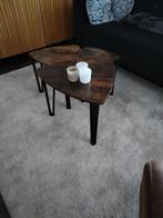 Set van 3 salontafeltjes, Huis en Inrichting, Tafels | Bijzettafels, Minder dan 55 cm, Rond, Zo goed als nieuw, Industrieel