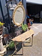 Antieke console, sidetable, wandtafel met bijbehorende spieg, Ophalen, Zo goed als nieuw, Hout, Minder dan 100 cm