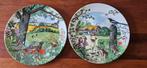 Twee puntgave Wedgwood Colin Newman bordjes, Antiek en Kunst, Ophalen