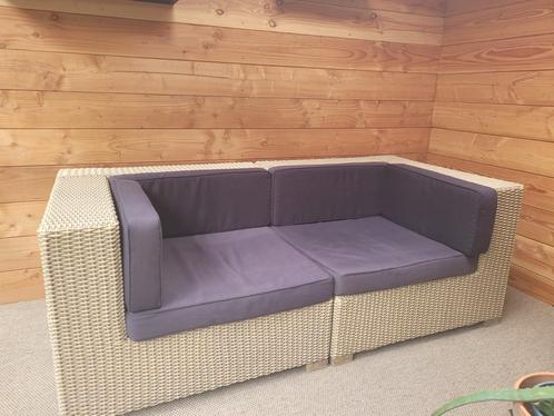 Loungebank, Tuin en Terras, Tuinsets en Loungesets, Gebruikt, Loungeset, Kunststof, 3 zitplaatsen, Bank, Ophalen