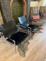 Martin Visser fauteuils in tuig leder, Huis en Inrichting, Stoelen, Twee, Gebruikt, Jaren 60, Metaal