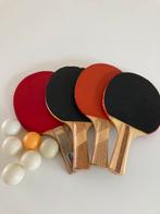 4 Tafeltennis badjes en 6 balletjes, Ophalen of Verzenden, Zo goed als nieuw