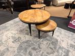 Salontafel set 2-Delig  Mangohout Direct/Leverbaar E-7245, Ophalen, 50 tot 100 cm, Rond, Nieuw