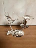 Vintage BMF Vogel Kandelaar - West-Duitsland Verzilverd, Huis en Inrichting, Gebruikt, Overige kleuren, Ophalen of Verzenden, Zilver