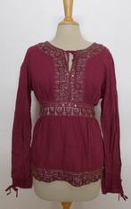Boho wijnrode top/tuniek met borduursels en kraaltjes! L, Overige kleuren, Verzenden, Maat 42/44 (L), Zo goed als nieuw