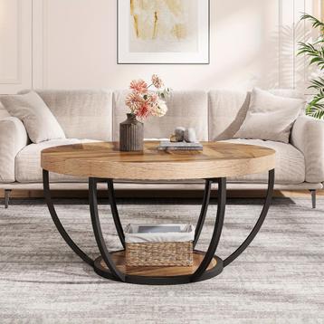 Ronde salontafel met open opbergruimte – modern & stijlvol beschikbaar voor biedingen