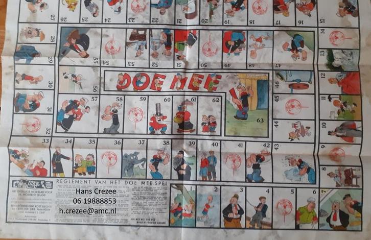 zoek oud gezellige Doe Mee spel Popeye met envelop ca 1938, Antiek en Kunst, Antiek | Speelgoed, Verzenden