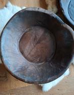 Olijfbak landelijk stoere schaal hout rond D33 tray wood, Schaal, Rond, Nieuw, Ophalen of Verzenden
