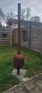 Vuurton met Pijp + houtstek met hout, Ophalen of Verzenden, Gebruikt, Vuurton