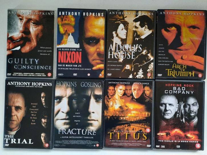 Anthony Hopkins DVD Collectie - 8 Films, Cd's en Dvd's, Dvd's | Drama, Zo goed als nieuw, Drama, Vanaf 12 jaar, Ophalen of Verzenden