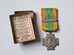 Medaille kvk gesp Atjeh 1896 1900 onderscheiding in doosje, Verzamelen, Ophalen of Verzenden, Landmacht, Nederland, Lintje, Medaille of Wings