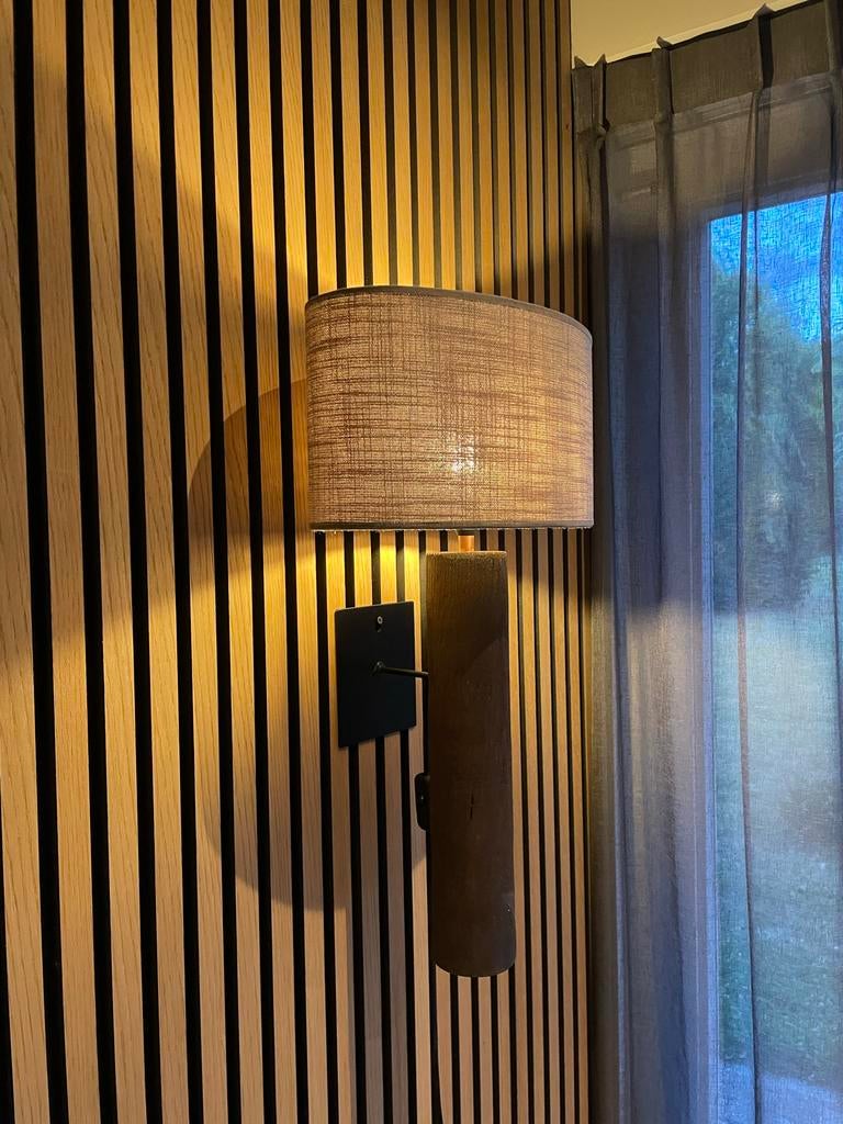 Wandlamp boomstam look met of zonder kap, Ophalen, Nieuw, Hout