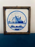 Makkummer tegel | landschapsdecor in cirkel | 19e eeuw, Ophalen of Verzenden