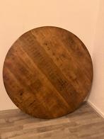 Eettafel Thijs rond mangohout 100cm, Ophalen, Eettafel Thijs rond mangohout 100cm, Zo goed als nieuw, Vijf personen of meer