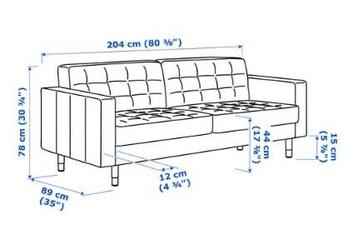 Ikea landskrona leren bank + voetenbank - afbeelding 3