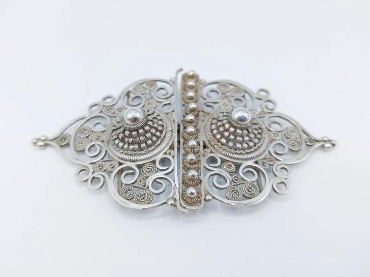 Zeeuws zilveren schortenslot, 19e eeuws, Sieraden, Tassen en Uiterlijk, Antieke sieraden, Overige typen, Zilver, Verzenden