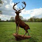 groot gietijzeren hert - edelhert gietijzer, Tuin en Terras, Tuinbeelden, Ophalen, Dierenbeeld, Www.bossewinkel.nl, Nieuw