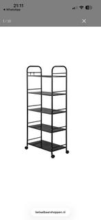 Keukentrolley Zwart Op Wieltjes 32 CM x 59.5 CM x 133 CM, Ophalen, Minder dan 50 cm, Zwart, Zo goed als nieuw