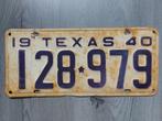 Kentekenplaat Texas USA 1940 Nummerplaat Nummerbord, Verzamelen, Automerken, Motoren en Formule 1, Auto's, Gebruikt, Ophalen of Verzenden