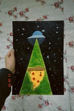 Pizza Ontvoering, Antiek en Kunst, Kunst | Schilderijen | Modern, Ophalen of Verzenden