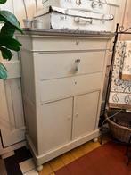 Antieke Engelse ladekast met marmerblad, beige, hout, Hoofdstraat 15 de steeg, Ophalen of Verzenden, Minder dan 100 cm, Il fienile