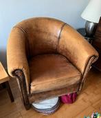 Clubfauteuil schaapsleer, Huis en Inrichting, Fauteuils, Gebruikt, Ophalen of Verzenden, 75 tot 100 cm, Klassiek / retro / english
