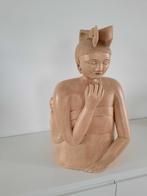 OOSTERS  HOUTEN BEELD MOEDER met KIND, Antiek en Kunst, Ophalen