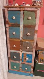 Sloophouten Ladekast - Indiase teak - Hardhouten ladenkast, Huis en Inrichting, Kasten | Dressoirs, Ophalen, Gebruikt, 50 tot 100 cm