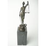 # Brons beeldje vrouwe Justitia, godin van rechtvaardigheid, Antiek en Kunst, Ophalen of Verzenden