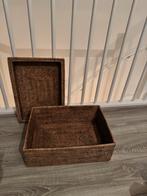 Rieten mand met deksel, Ophalen, Gebruikt, Mand, Riet