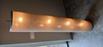 2 staande lampen met elk 4 lichtpuntje kleur taupe met rvs., Huis en Inrichting, Lampen | Wandlampen, Ophalen, Zo goed als nieuw