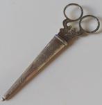 Koopje! Antieke hollandse zilveren schaar met schede, incl v, Verzenden, Zilver