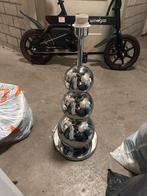 Stijlvolle zilveren tafellamp met bolvormen, Huis en Inrichting, Lampen | Vloerlampen, Ophalen of Verzenden, Zo goed als nieuw