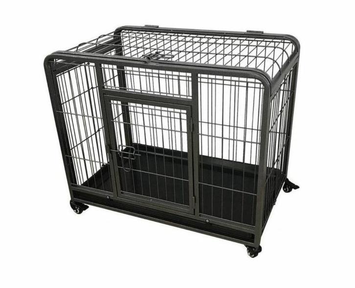 Hondenbench Strong Heavy Duty met Opvangplaat en wieltjes, Dieren en Toebehoren, Hondenbenches, Nieuw, Ophalen of Verzenden