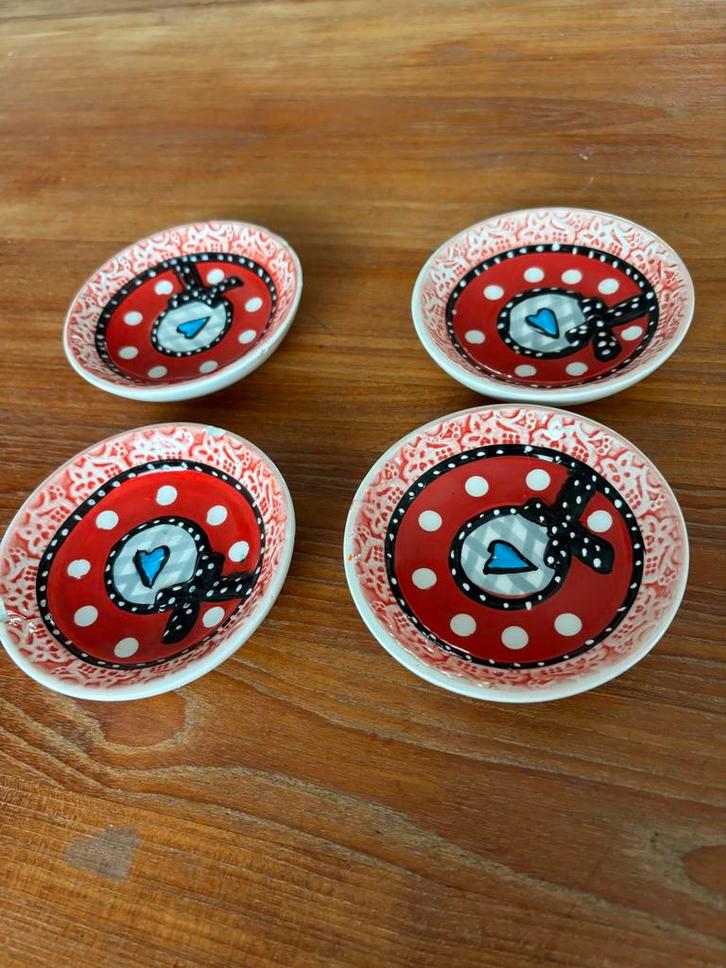 Viva La Vida Studio Koekepeer theezakhoudertjes 4x, Huis en Inrichting, Keuken | Servies, Gebruikt, Overige typen, Overige stijlen