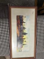 45 x 22 waterverf schilderij in lijst, Ophalen of Verzenden