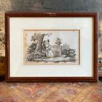 Sale antieke gravure *tres belle*, Ophalen of Verzenden
