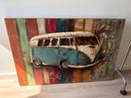 Schilderij retro Volkswagen Bus beschilderd metaal, Ophalen, Oorspronkelijke maker, Zo goed als nieuw, Schilderij