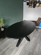 Ovale zwarte eettafel, Huis en Inrichting, Ophalen, 100 tot 150 cm, Zo goed als nieuw, Vijf personen of meer