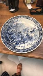 Groot Villeroy en Boch wandbord. Handbeschilderd., Antiek en Kunst, Ophalen of Verzenden